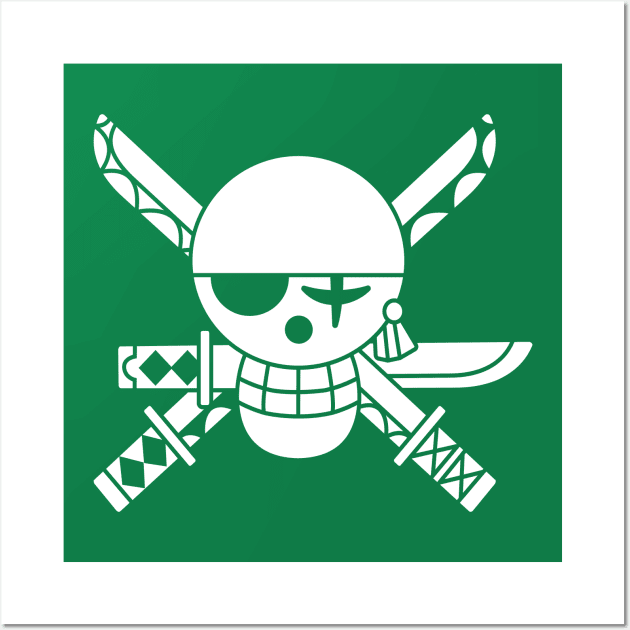 Zoro Jolly Roger 2 Wall Art by onepiecechibiproject